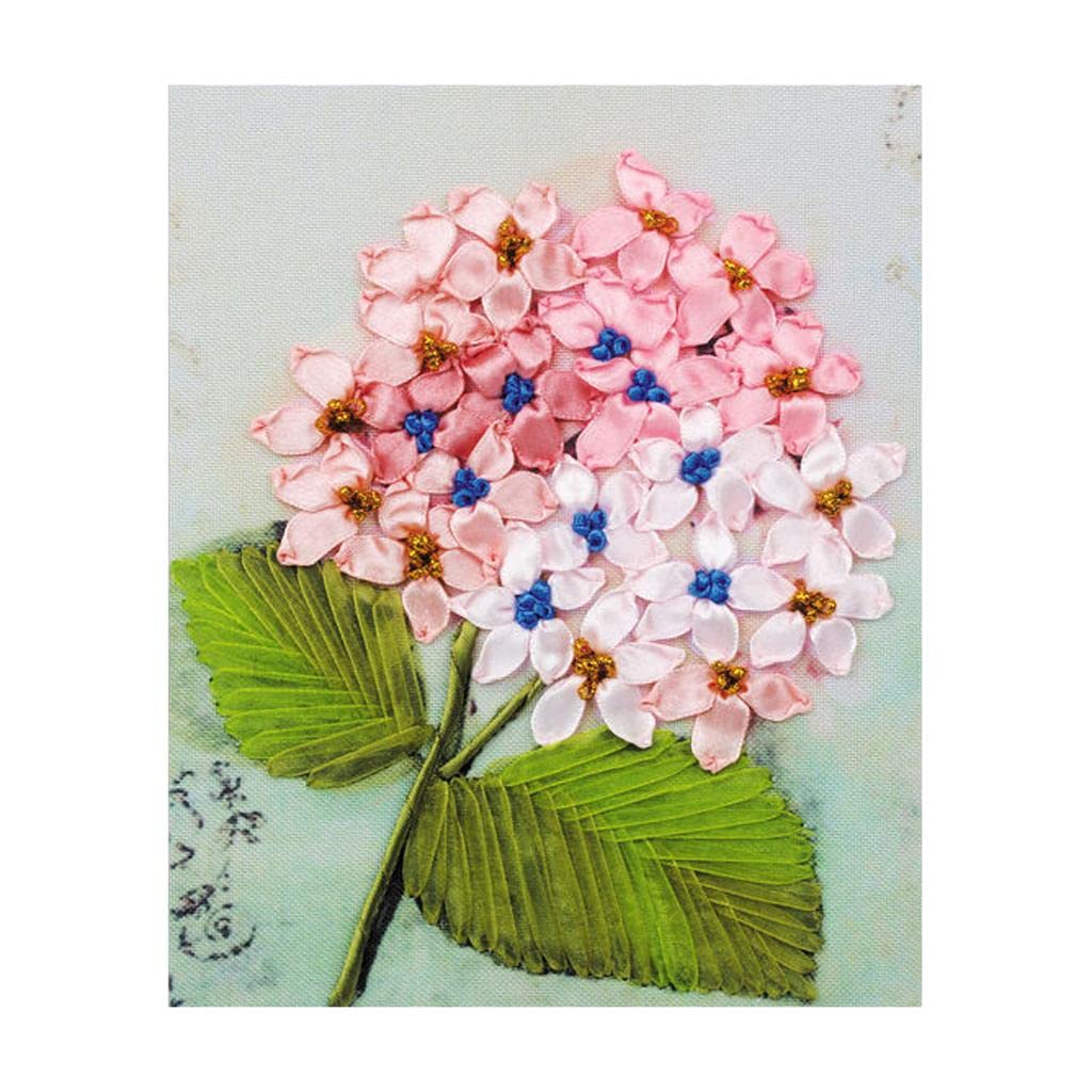 Ribbon Embroidery Kit for Beginner Pink Flower Pattern DIY Home Wall DecorCrafts|Needlecrafts & Yarn|Embroidery & Cross Stitch|Hand Embroidery Kits|Ribbon Embroidery Kits-image-30