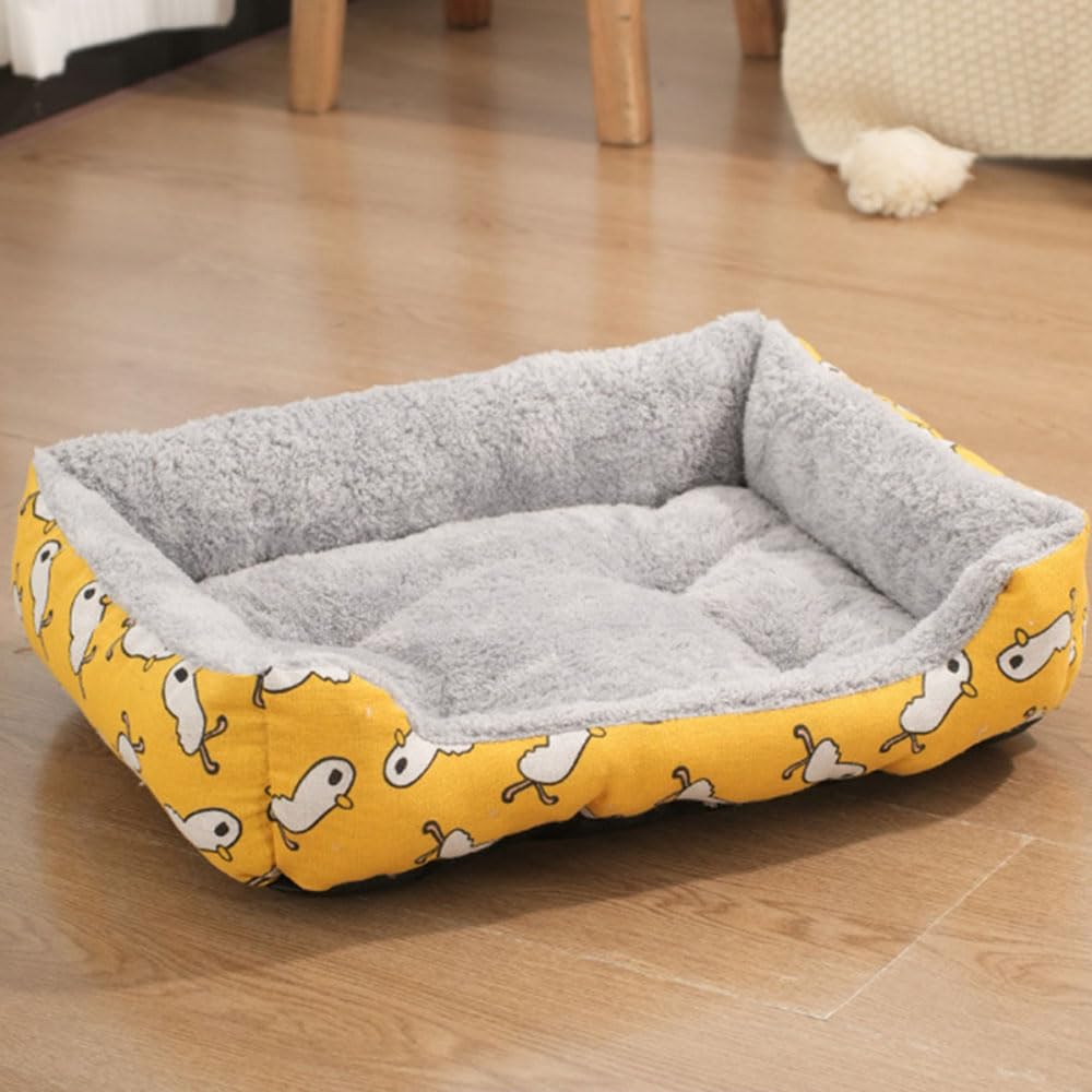 Hixingo Dog Bed for Medium Small Puppy kitten, Fluffy Anti AnXiety Cat Bed, Machine Washable Dog Mat, Fluffy Comfortable Mat for cat for Living Room, Bedroom, Balcony (Duck,M (50x40cm))