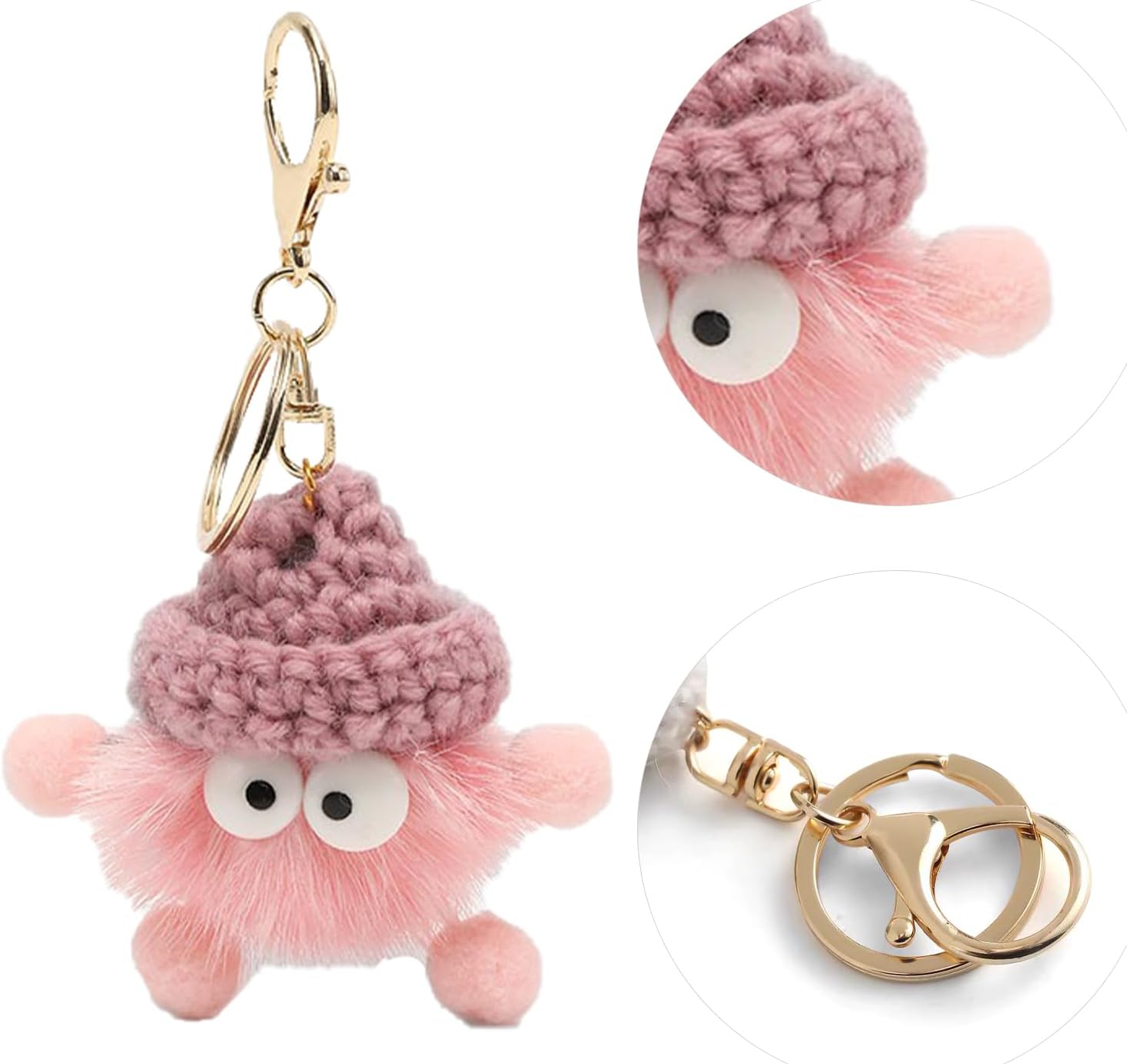 jiesinlov Kawaii Plush Small Briquettes Pendant Cute Car Keychain,Purse Backpack Charms Key Chain for Women or Girls Bags image 3