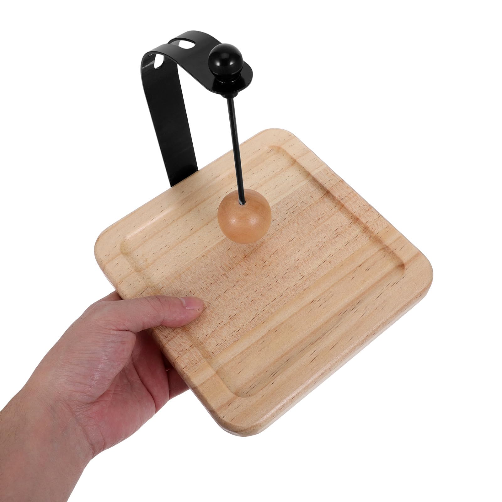 TOYANDONA Porta tovaglioli piatto con braccio zavorrato - Distributore di tovaglioli da tavolo - Organizzatore di carta quadrato in legno per cucina, ristorante, fattoria, cena, esterno