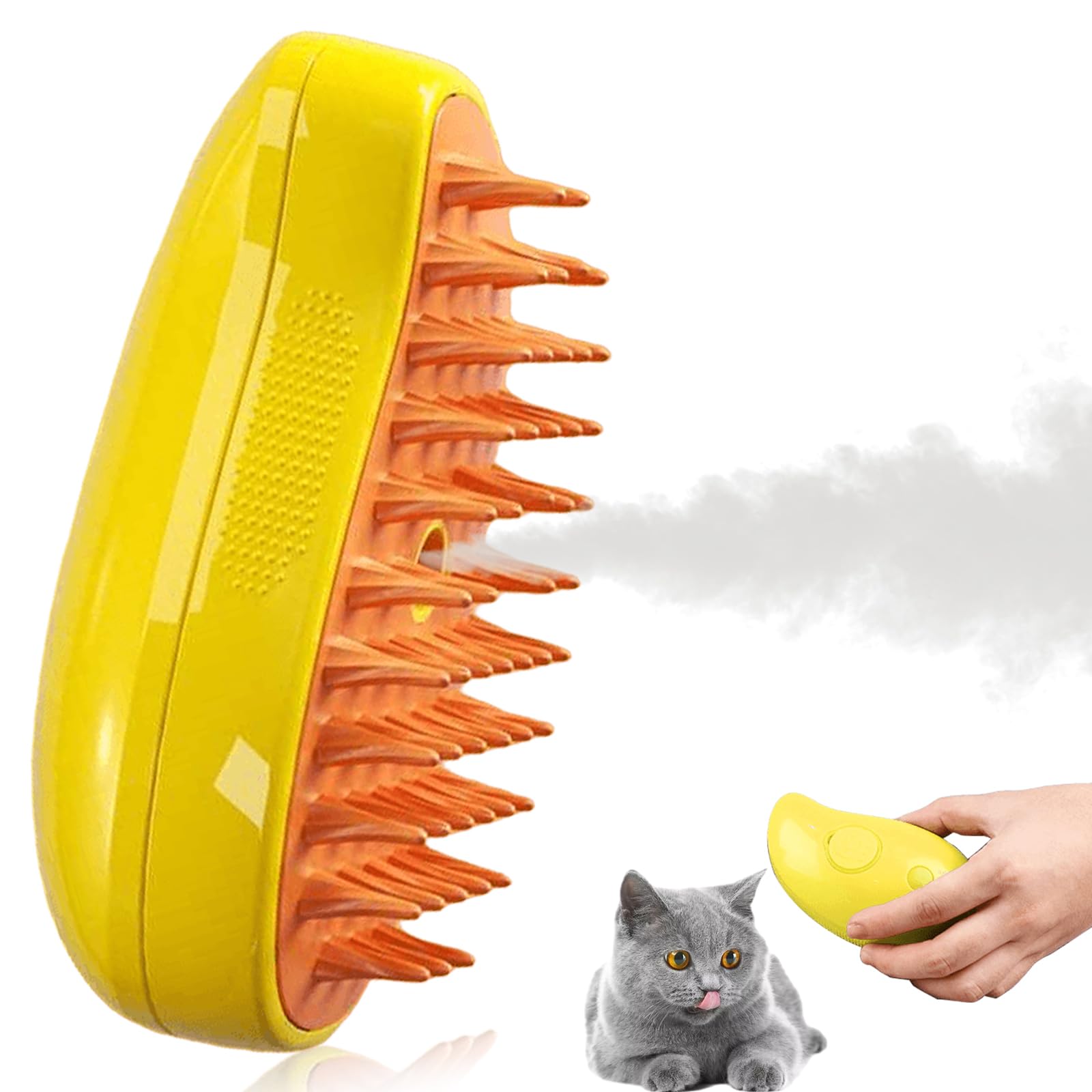 Acboor Steamy Cat Brush, 3 en 1 Cat Steamy Brush, cepillo para gatos con vapor, cepillo para gatos con depósito de agua, cepillo para gatos, pelo largo, cepillo para gatos, pelo corto para gatos