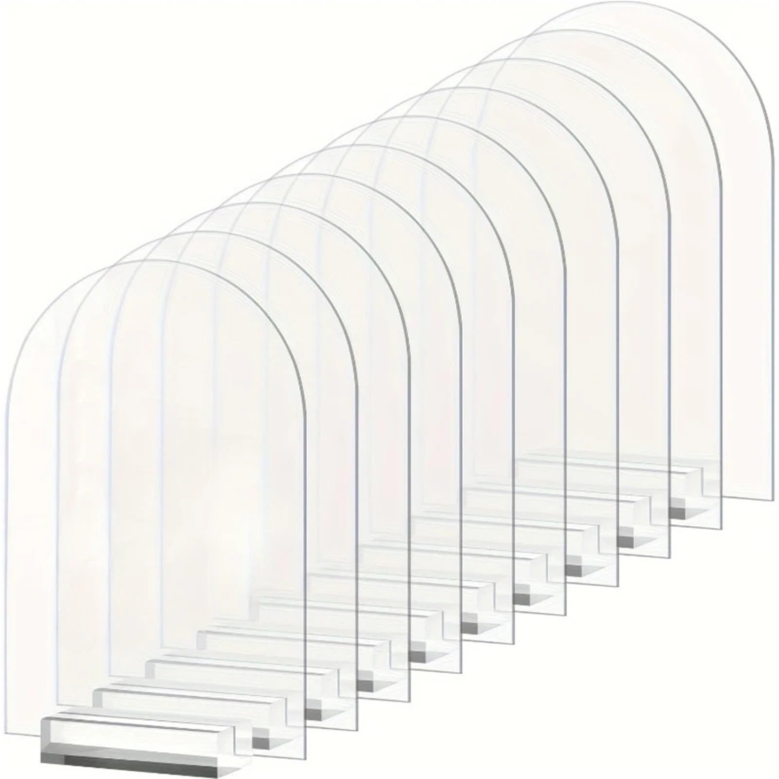 Segnale di Numero del Tavolo 10pcs Arched Acrylic Sheets with Stand DIY Arch Sign Blank for Wedding Menu Drink Bar List Signs Event Parties