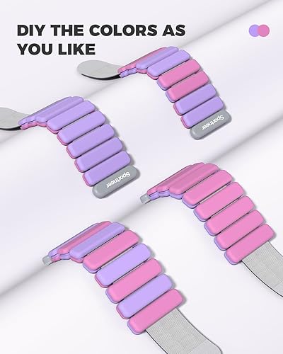 Miniatura 4 de Sportneer Pesas de muñeca y tobillo mejoradas para mujeres y hombres, 1 par (1 libra2 libras cada uno) Juego de pulseras ponderadas de silicona