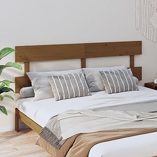 WKIEQACO Cabecero de cama para hogar y jardín, color marrón, 204 x 3 x 81 cm, madera maciza de pino