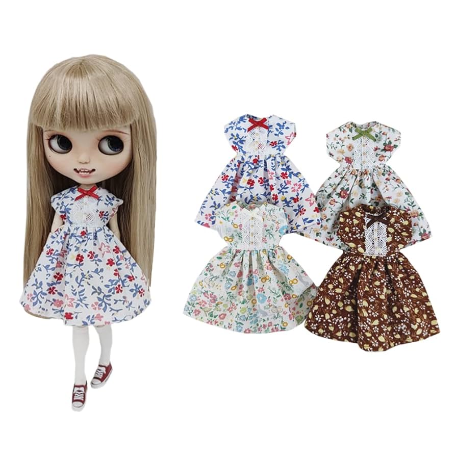 ブライスアウトフィット衣装　ブライス用　白いワンピース　アクセサリーBlythe ブライスアウトフィット衣装 ブライス用 白いワンピース