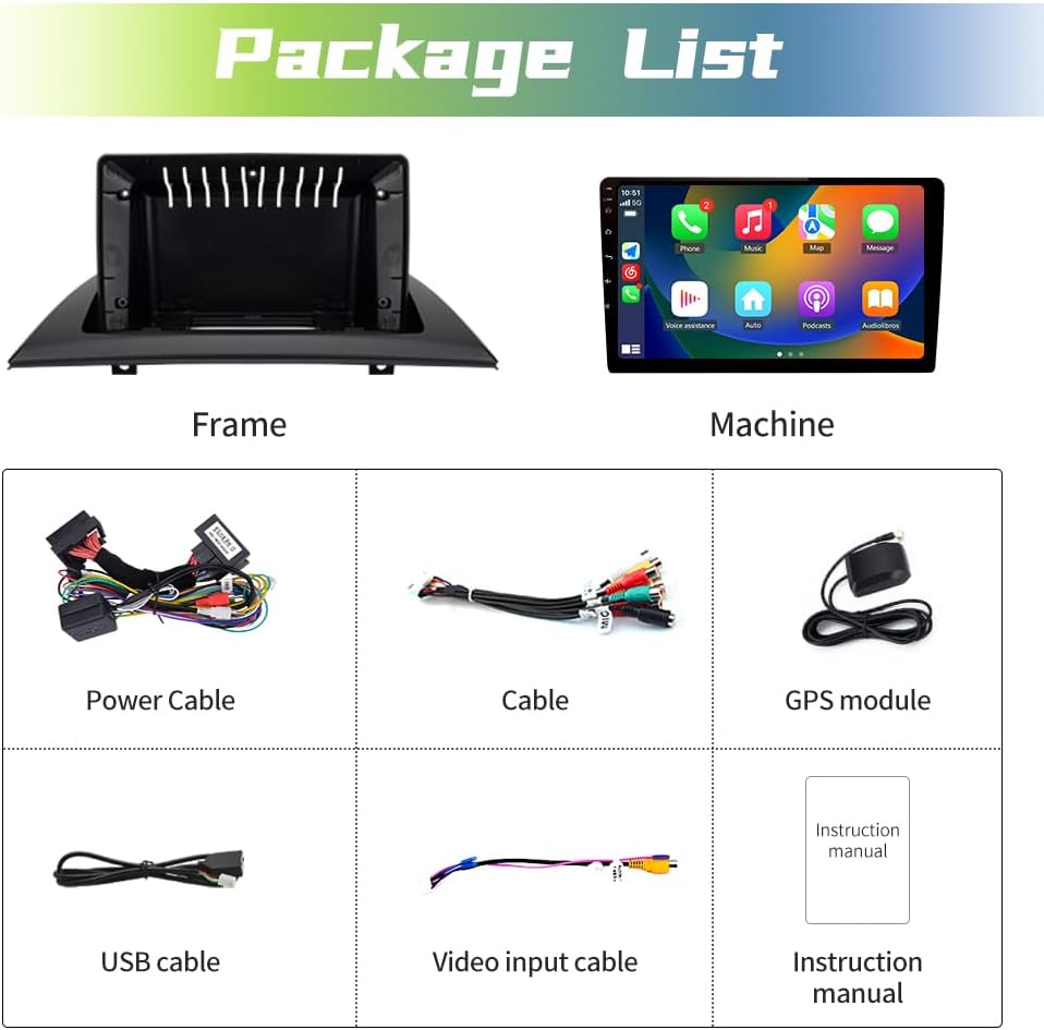 Dimensions of the EagleNav Car Stereo and frame