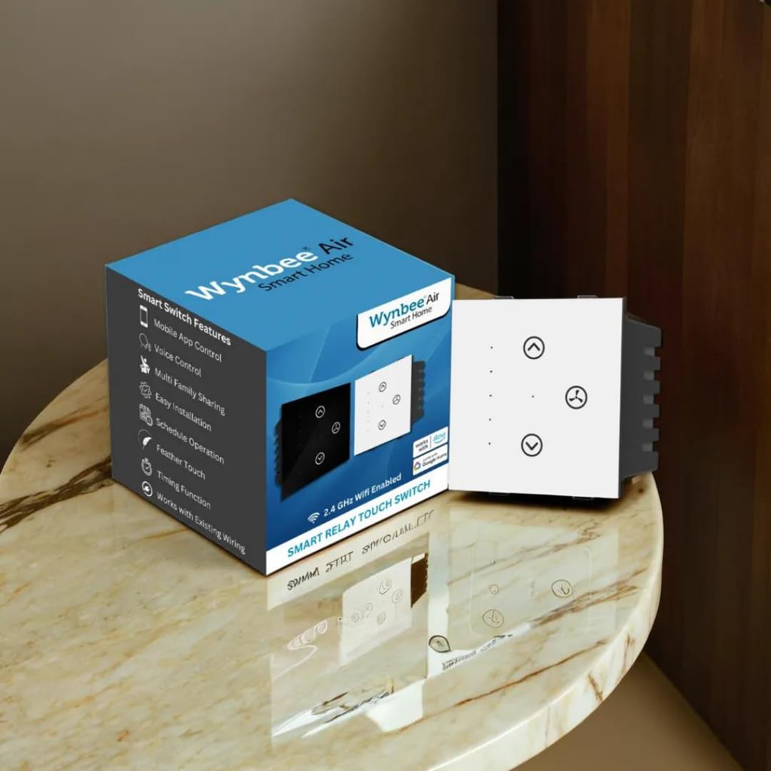 Wynbee Air FAN Relay Wifi Smart Touch Switch With Fan Module & Fan Speed Control, No Hub Required, Retrofit, Compatible with Alexa, Google Home & Wynbee Smart Home App (White)-image-35