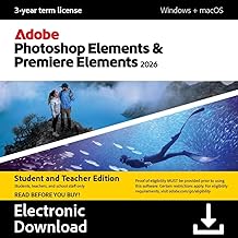 Adobe Photoshop Elements & Premiere Elements 2026 Student & Teacher Edit...