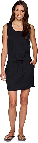RBX Active - Vestido de tirantes tejido para mujer, de secado rápido, sin mangas, con bolsillos, cintura elástica, senderismo, tenis, golf