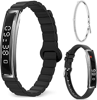 Efolen Smart Bracelet Damen Herren, 16.5g Fitnessarmband Pulsuhr SpO2 Schlafmonitor Schmal Schrittzähler, 14 Sportmodi Fitness Tracker, 2 Armbands Smart Watch Kompatibel mit Android iOS Schwarz