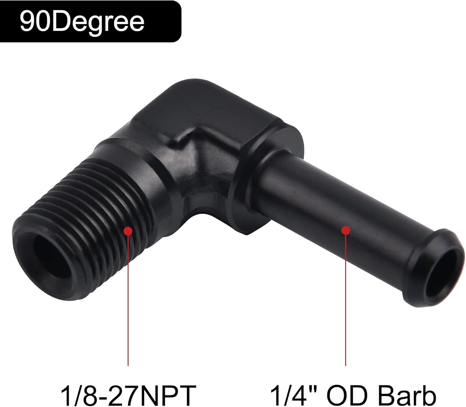 EVIL ENERGY 1/8" NPT Male to 1/4" Barb Fitting 90 Degree Bundle with Adjustable 3AN-16AN Wrench Aluminum Blue