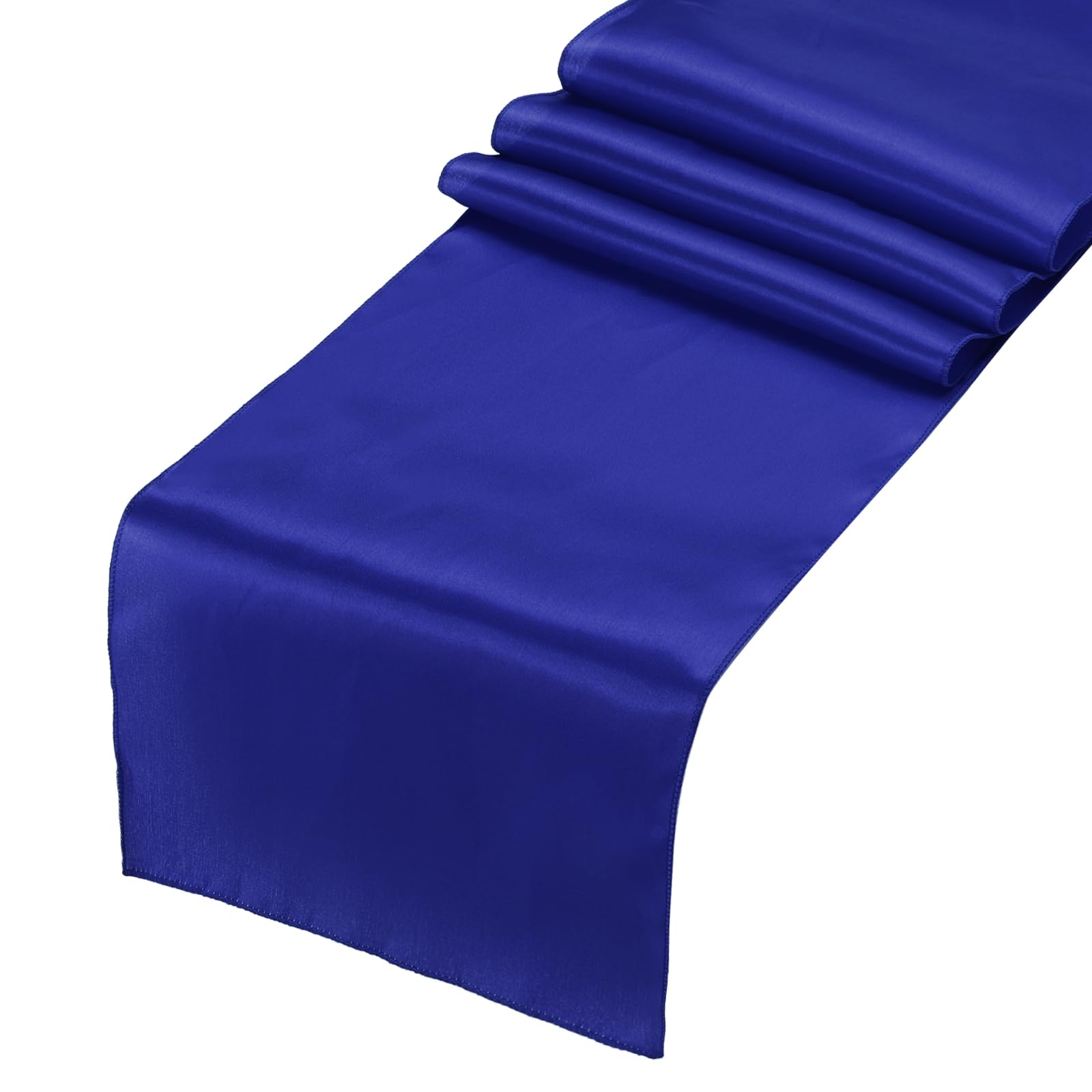 Chemin de table satin bleu saphir de 274 cm pour fête et anniversaire