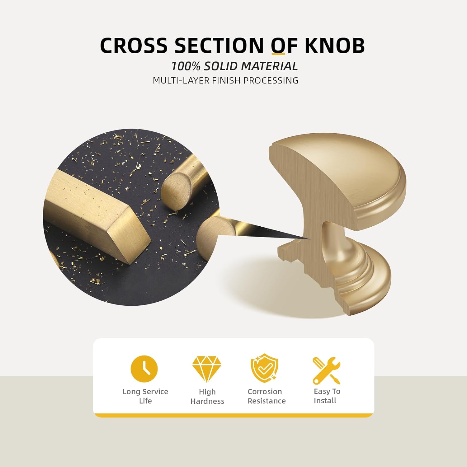 Goldenwarm 10 Pack Cabinet Knobs Champagne Bronze Cabinet Knobs Round Champagne Bronze Drawer Pulls Zinc Alloy Hardware for Bedroom Dresser Drawer 1-1/5 Inch Diameter