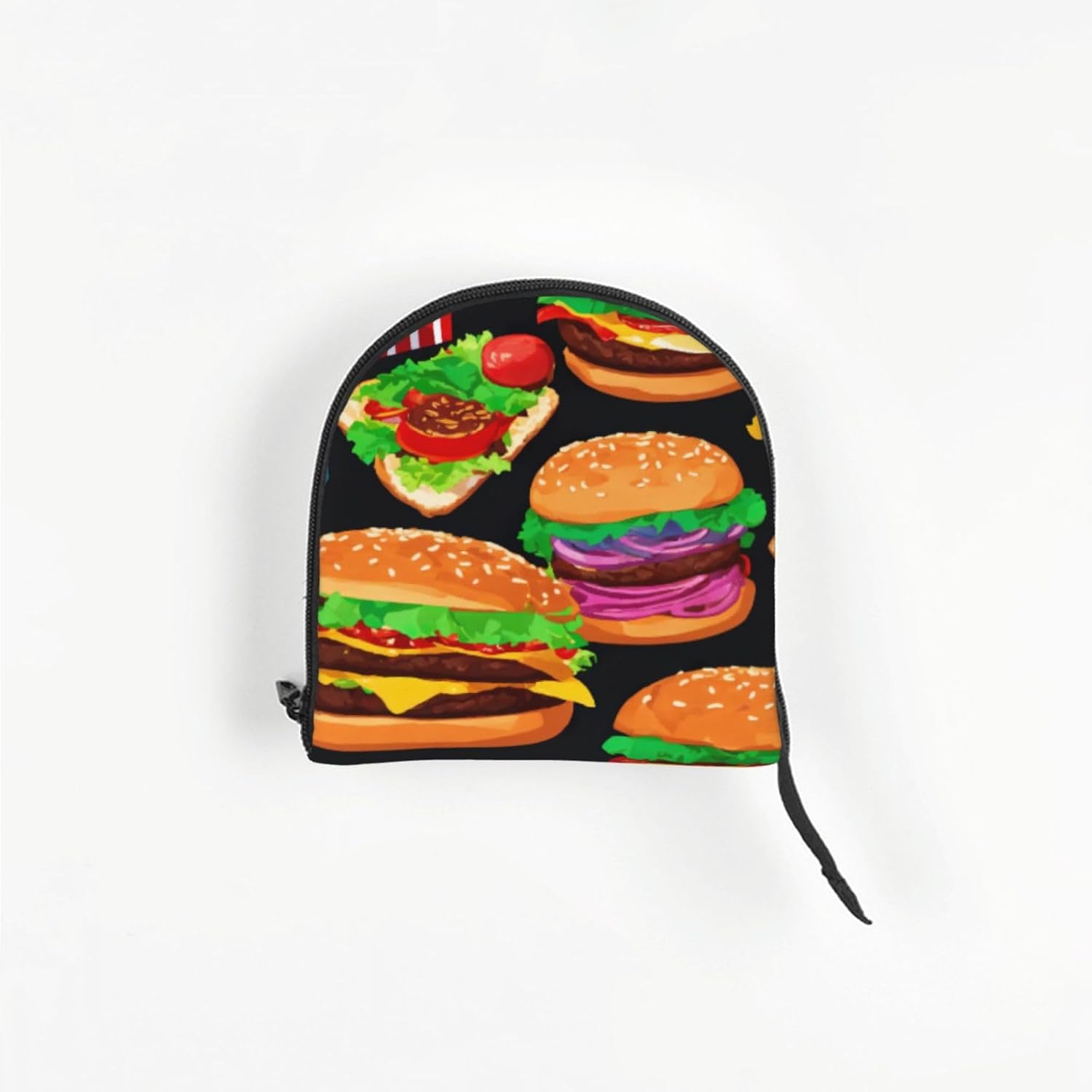 Food Pattern Funny Print Portable Foldable Shoulder Bag for Travel,with Collar Hook and Handle Pad,Cute Stylish Design
