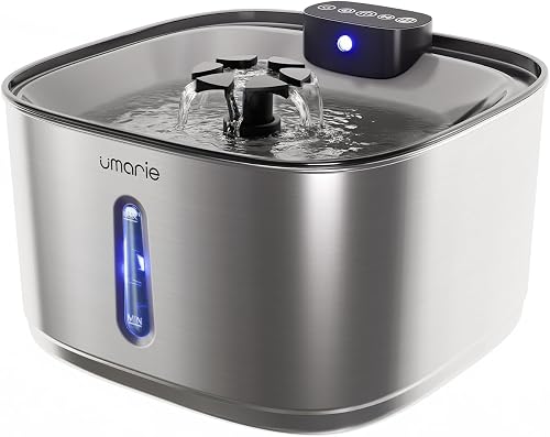 Umarie Fontaine à Eau pour Chats sans Fil, INOX, avec Dét…