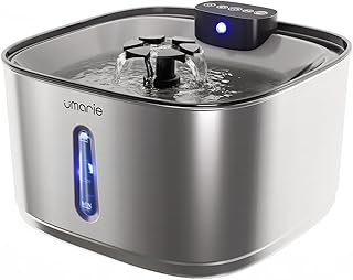 Jouets interactifs chien chat Fontaine à Eau pour Chats sans Fil, INOX, avec Détecteur de Mouvement-3,2L Ultra-Silencieu