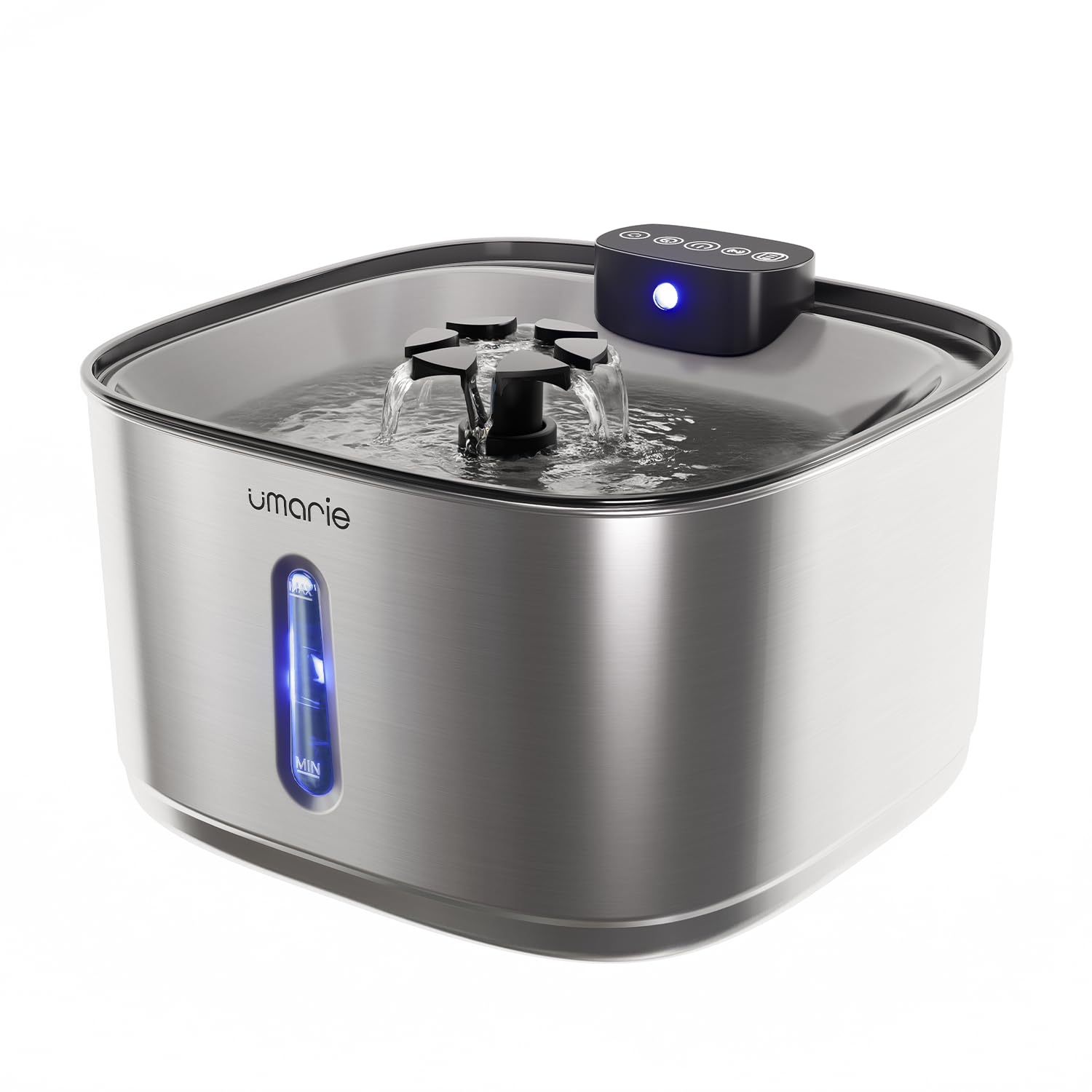Cat Fountain without Cable, Stainless Steel, with Motion Sensor – 3.2 L Ultra Quiet (25 dB) Drinker Cats and Small Dogs, Wireless, Rechargeable Battery 4000 mAh