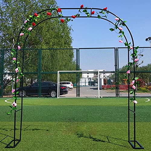 Daoyuan Gartenbogen,Metall Rosenbögen mit Sockel,Wetterbeständig Spalier Rankbogen,Außendekoration Pergola Pergola Rahmen,Hochzeitsbogen,Feierdekoration,Dunkelgrün,Gold,Weiß,Schwarz Cover