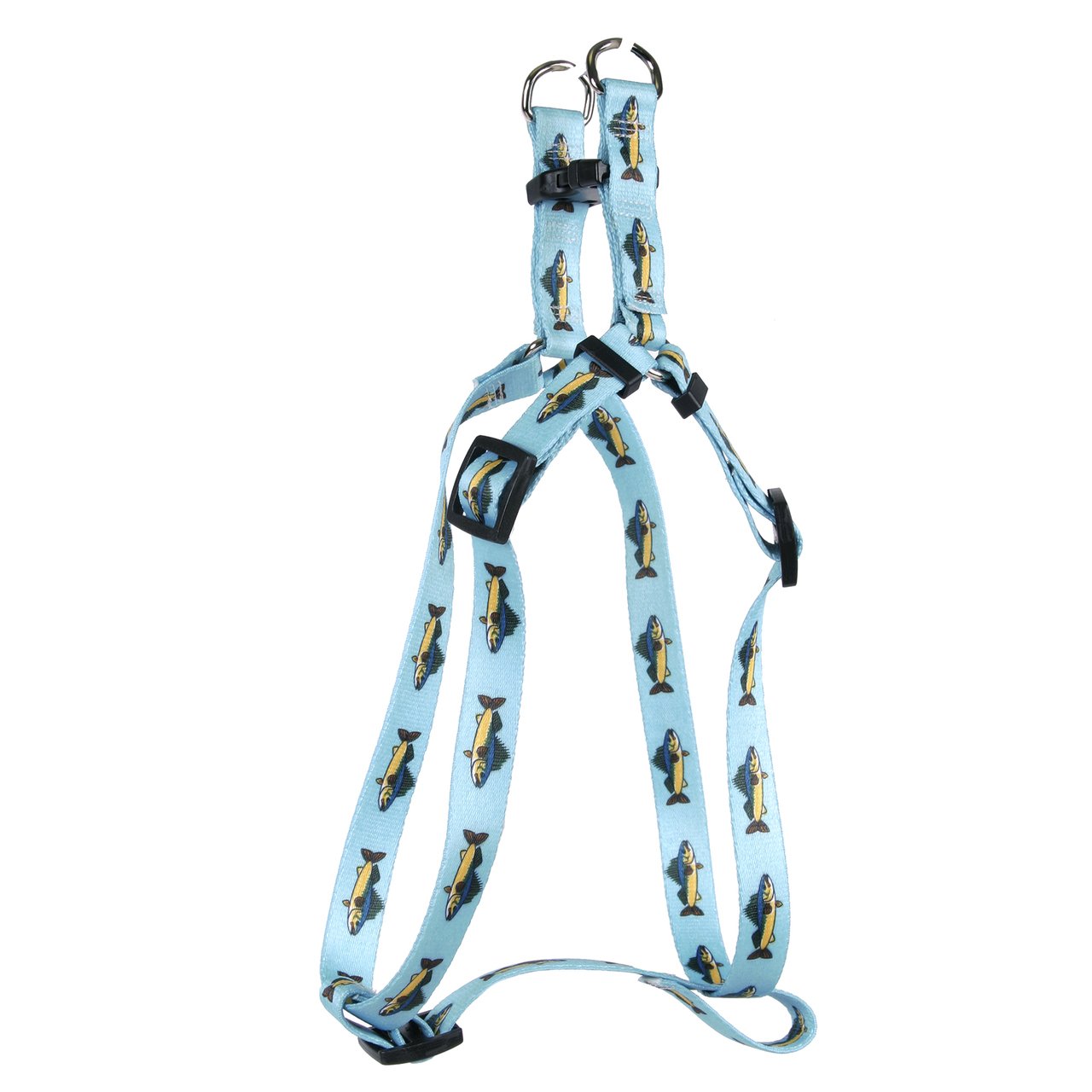 Yellow Dog Design Walleye Step-in Dog Harness-Size Large-1" Wide and fits Chest Circumference of 25 to 40"