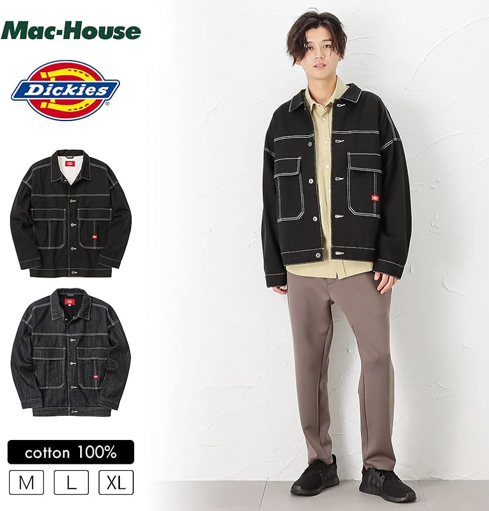 Amazon | [ディッキーズ] デニムジャケット Gジャン 綿100％ ロゴ