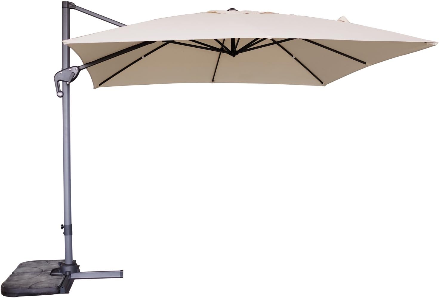 Victoria Young 10 ft Cantilever Patio Umbrella Outdoor Deluxe Hanging Offset Umbrella 360 Degree Rotation, Beige