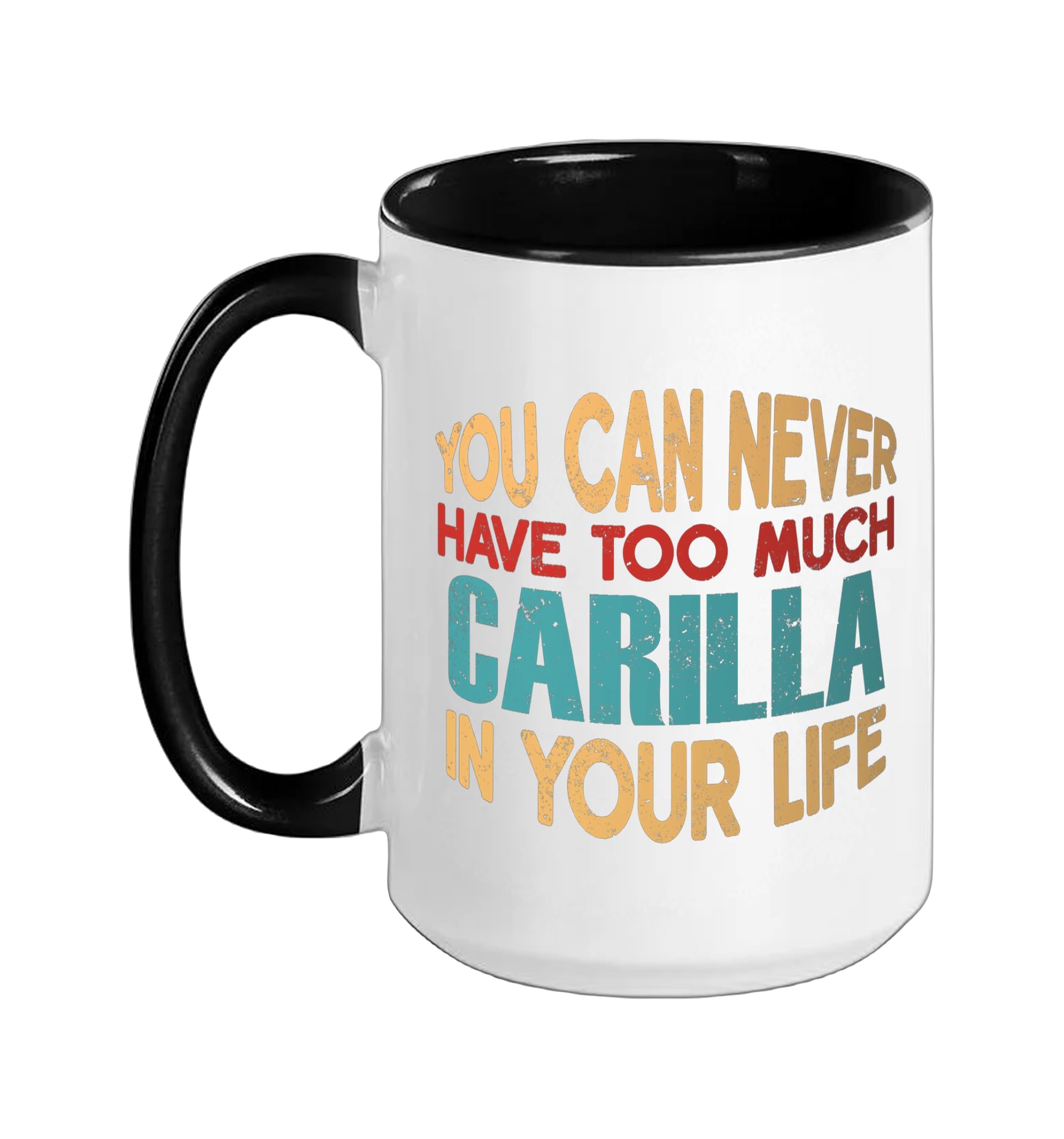 Funny Carilla Personalized Tshirt First Name Joke Item Ceramic Mug, Black/White, 15oz