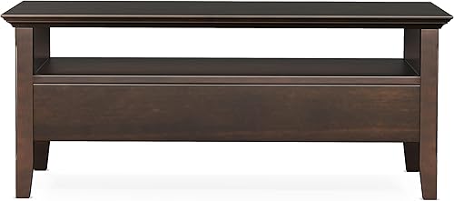 Miniatura 223 de Mesa auxiliar Acadian de Simpli Home, Madera Negro -,Marrón castaño,Azul costero envejecido,Distressed Grey,Casa de campo café,casa de campo