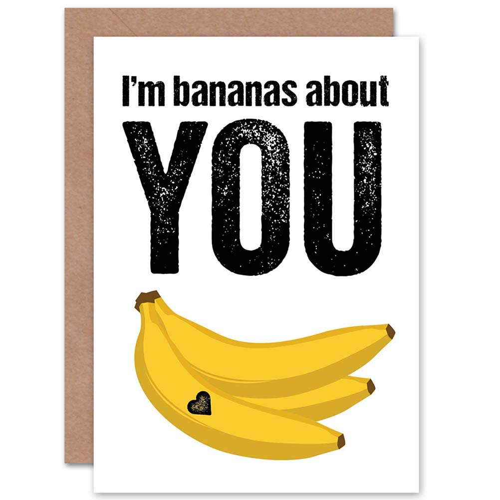 Wee Blue Coo VALENTINE BANANAS ABOUT YOU. LOVE ART GREETINGS GREETING CARD GIFT