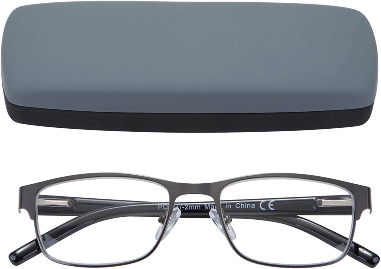 Mens Reading Glasses, 1 Pair Rectangular Lightweight Metal Readers for Men