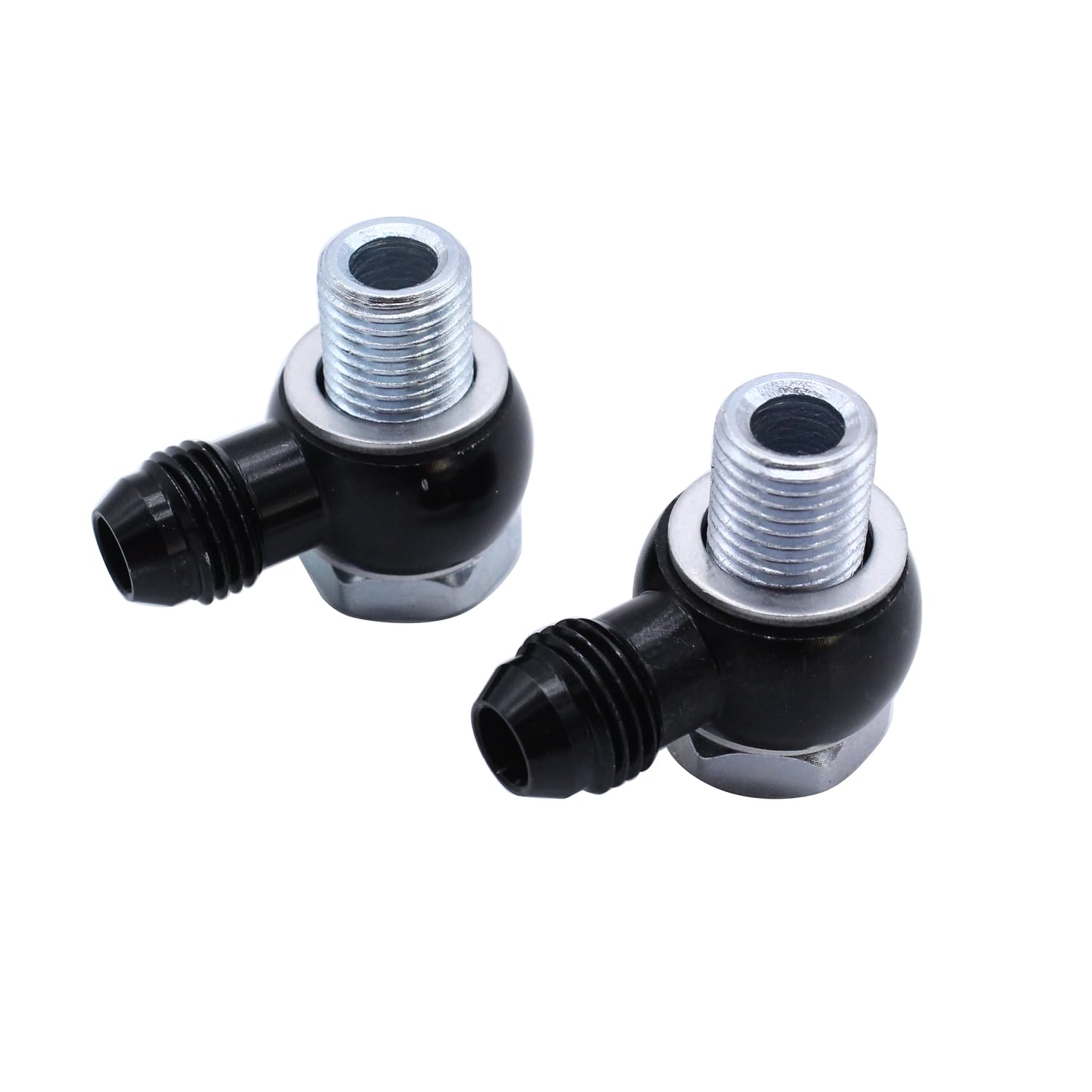 2-Piece 6AN X 1/4NPSM 90 Degree Banjo Fittings For GM 4L80E Transmission Oil Cooler 1997-2010