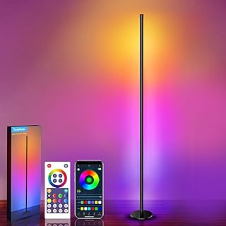 Corner Floor Lamp, Smart RGB Floor Lamp with Remote and APP Control, 16 Million Colors Floor Lamps for Living Room with Music Sync, Color Changing Ambient Lighting Corner Lamp for Bedroom Gaming Room deal amazon