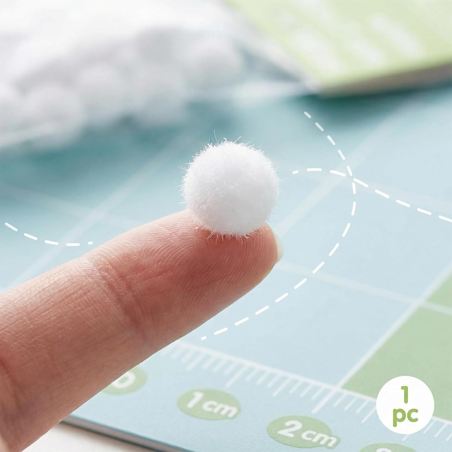 Essentials by Leisure Arts Pom Poms 3mm White 100 Piece, Mini Craft Pom Poms for Ornaments Holiday Decor Stuffed Animals and DIY Toys, Not for Young Children