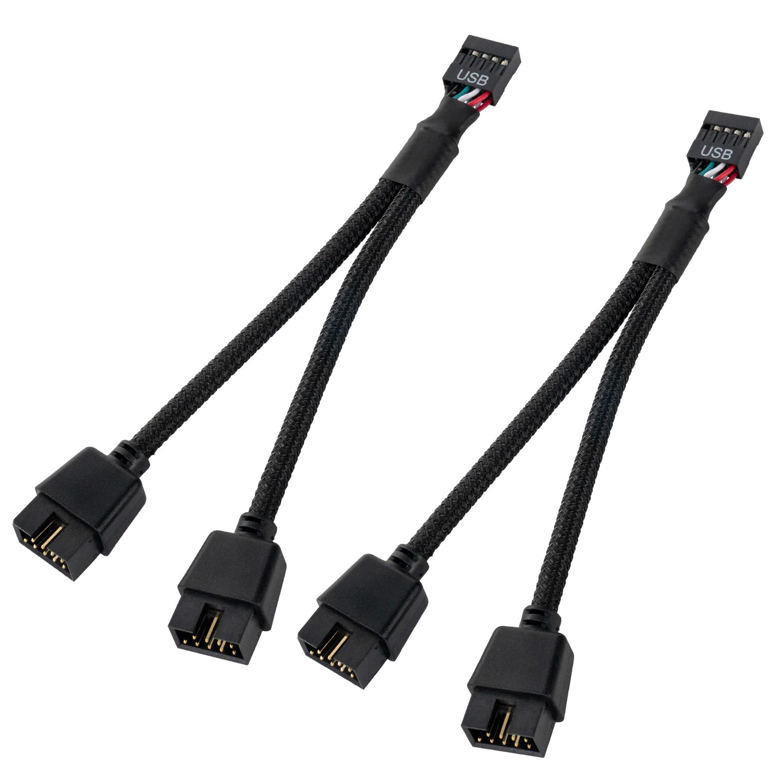 YieJoya 2 Pack USB 2.0 9-Pin-Buchse zu Dual-Verlängerungskab