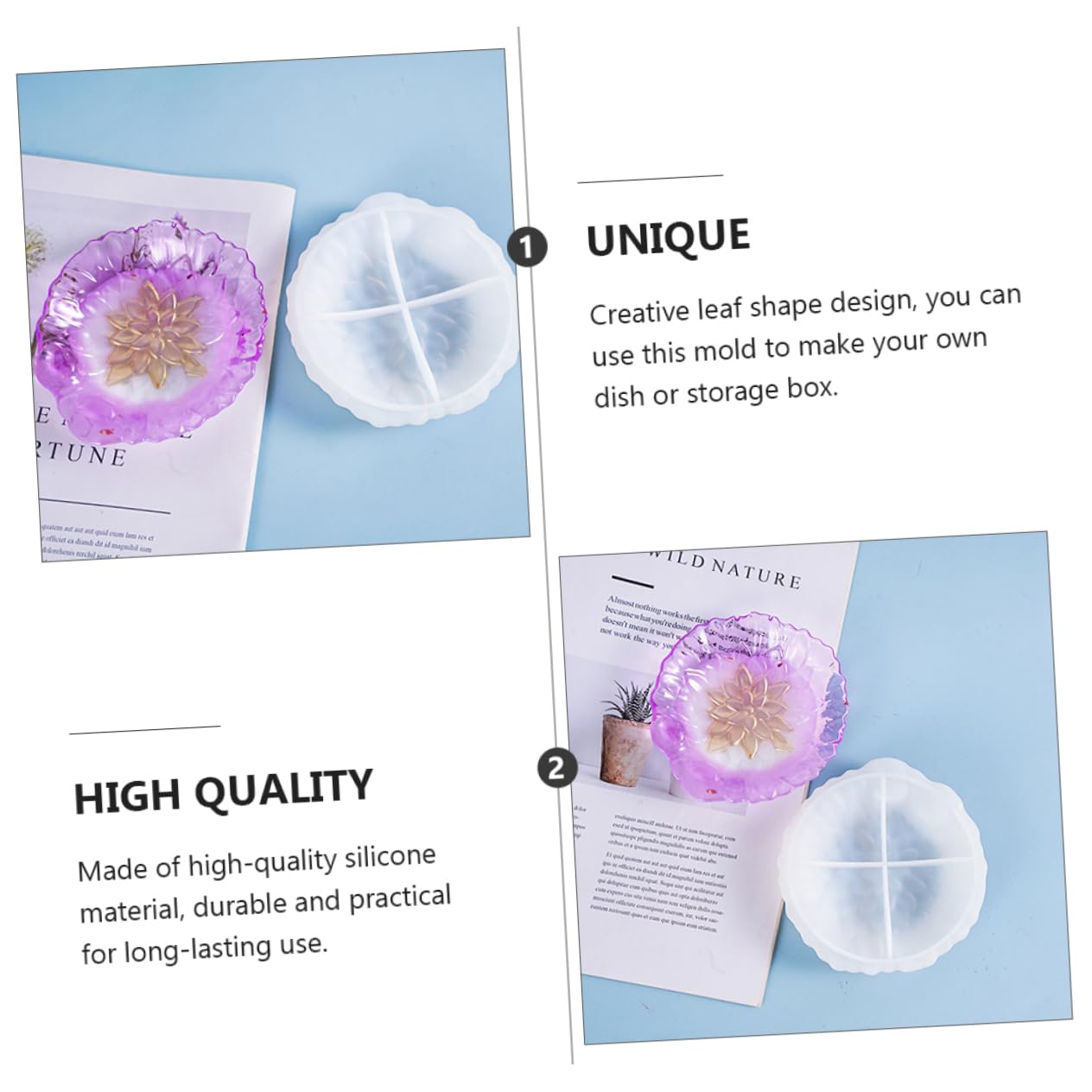 Silikonform Blattform DIY - Für Epoxidharz Obstschalen Basteln Kreativ