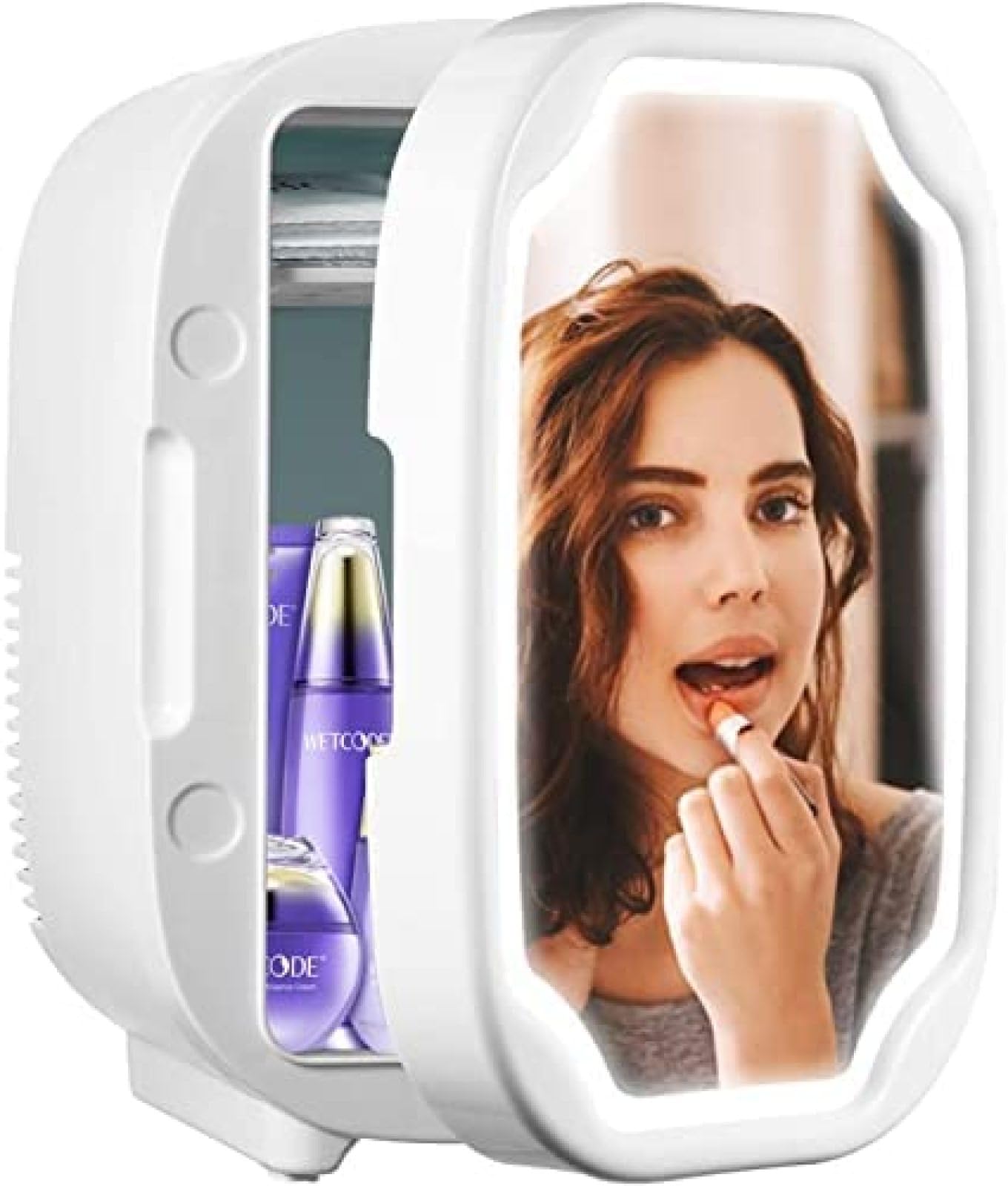 DIE Mini Frigorifero/Frigorifero Portatile per La Cura della Pelle, 5 Vani Portaoggetti, Illuminazione A LED, Utilizzato per Il Trucco E La Cura della Pelle, può Essere Utilizzato Anche in Casa, Bar,