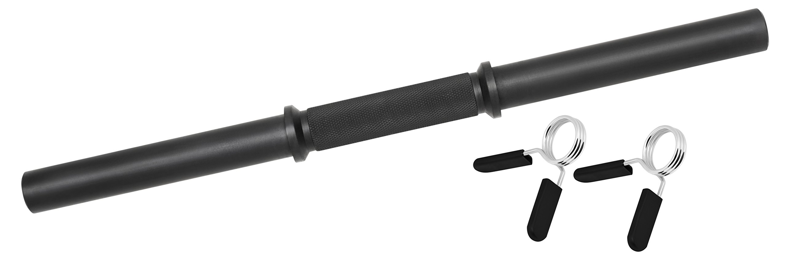 BLK Haltère courte 51 cm avec surfaces Coussin lisses Black oxid. avec ressort de fermeture de 30/31 mm