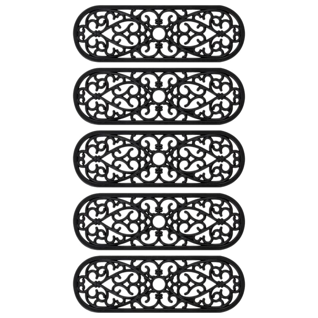 Alfombrillas de Escalera de Goma 5 uds 25x75 cm, Alfombras Antideslizantes, Alfombras De Escalera, Escalera Decoracion, Alfombra De Peldaños De Escalera - 155632