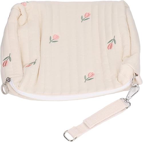 Miniatura 9 de Eujgoov Biberón y bolsa de pañales con aislamiento de tela de algodón para guardería, organizador de almacenamiento colgante con bolsillos