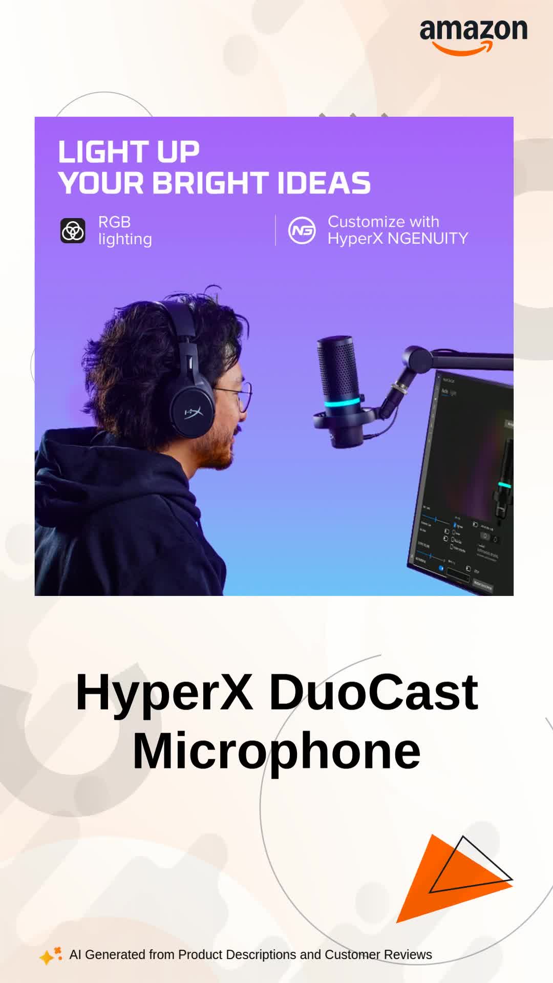 HyperX DuoCast - RGB USB Condenser Microphone for PC, PS5, PS4