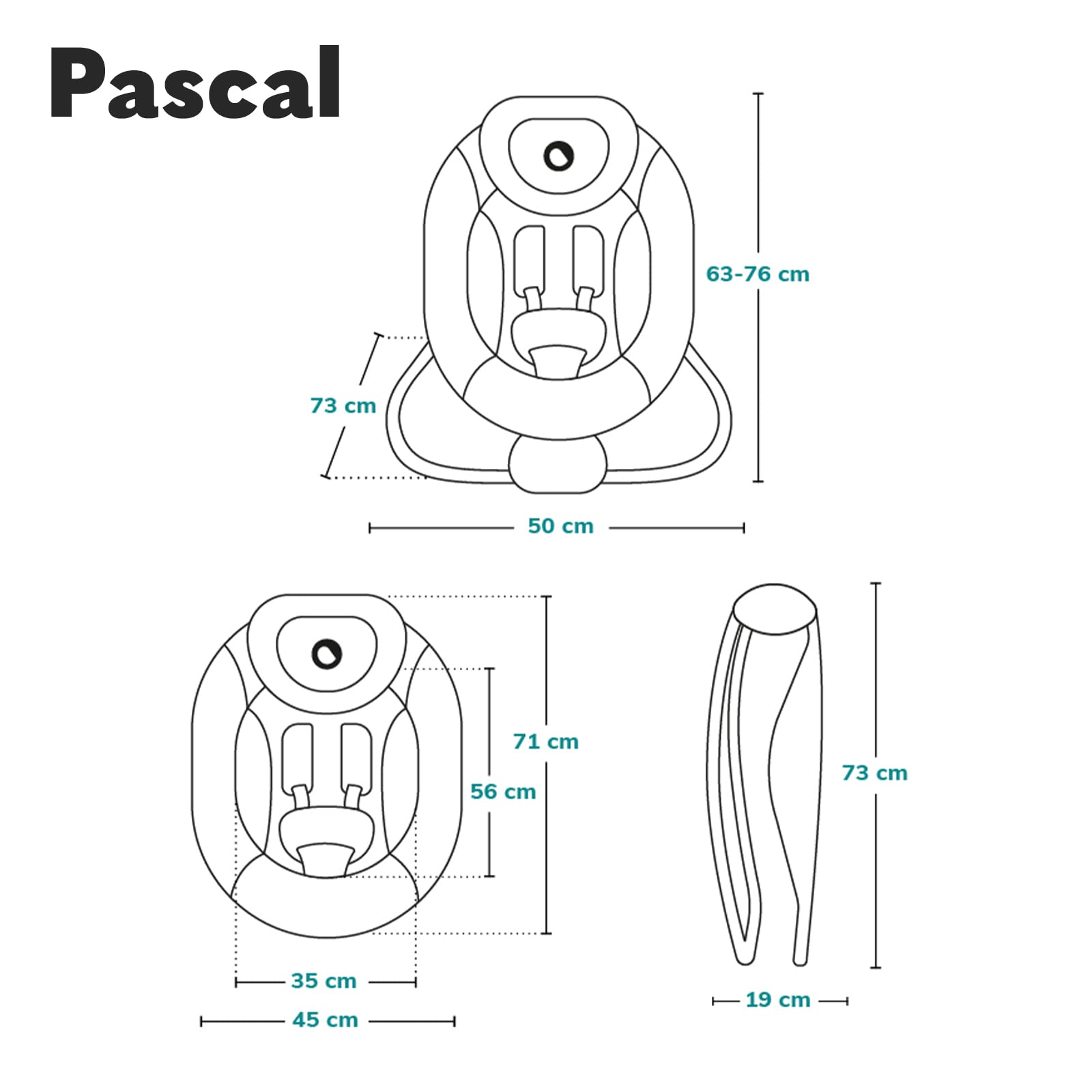 LIONELO Pascal baby bouncer delicadas vibraciones 12 melodías incorporadas con control de volumen ajuste del respaldo barra de juguetes interactivos plegable a tamaño compacto (Grey Dove) — view 8