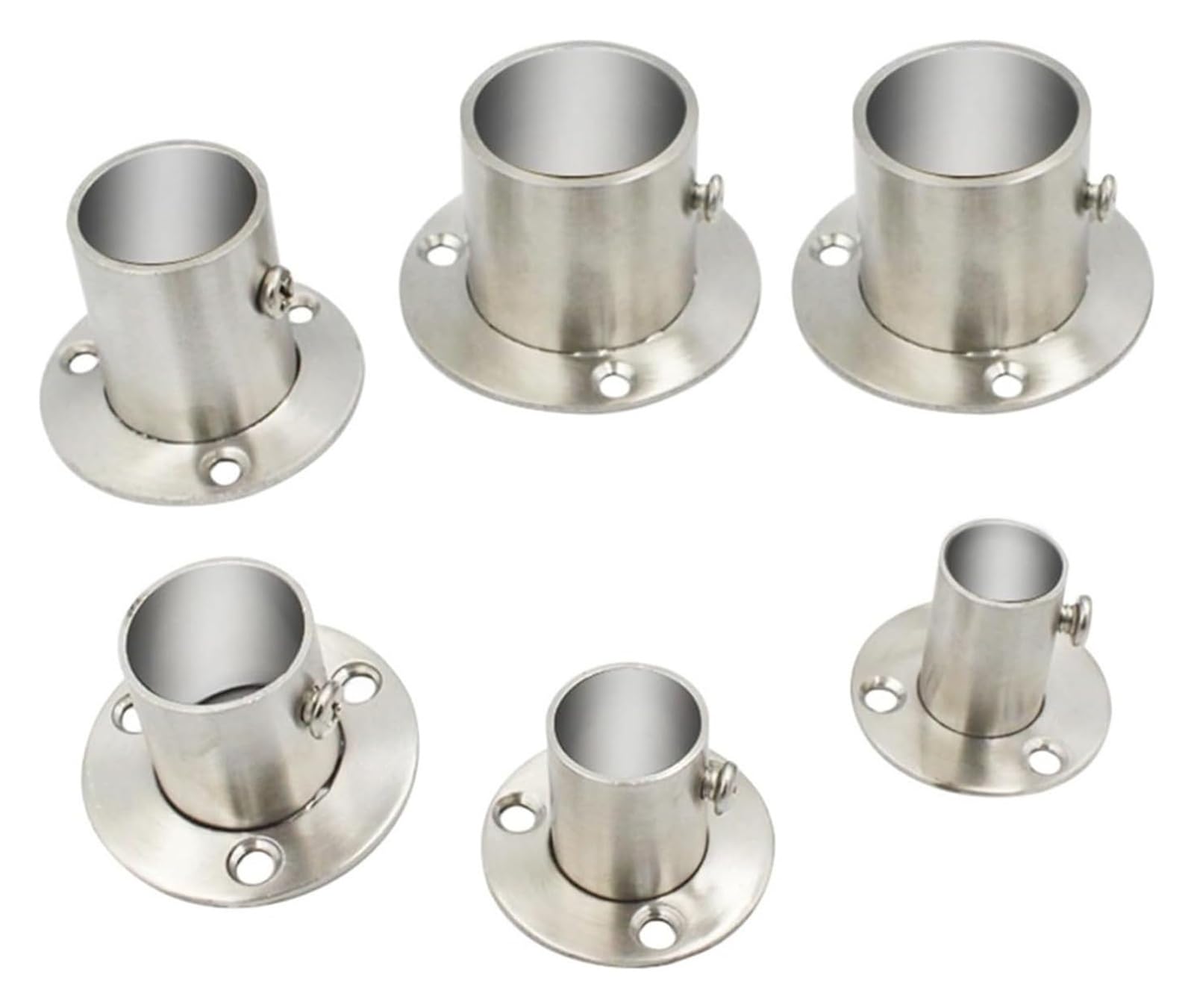 Ugzpwqlnx 22Mm Stainless Steel Pole Socket Flange Rod, 2 Pcs Stainless Steel Wall Ceiling Closet Rod Brackets(22Mm)