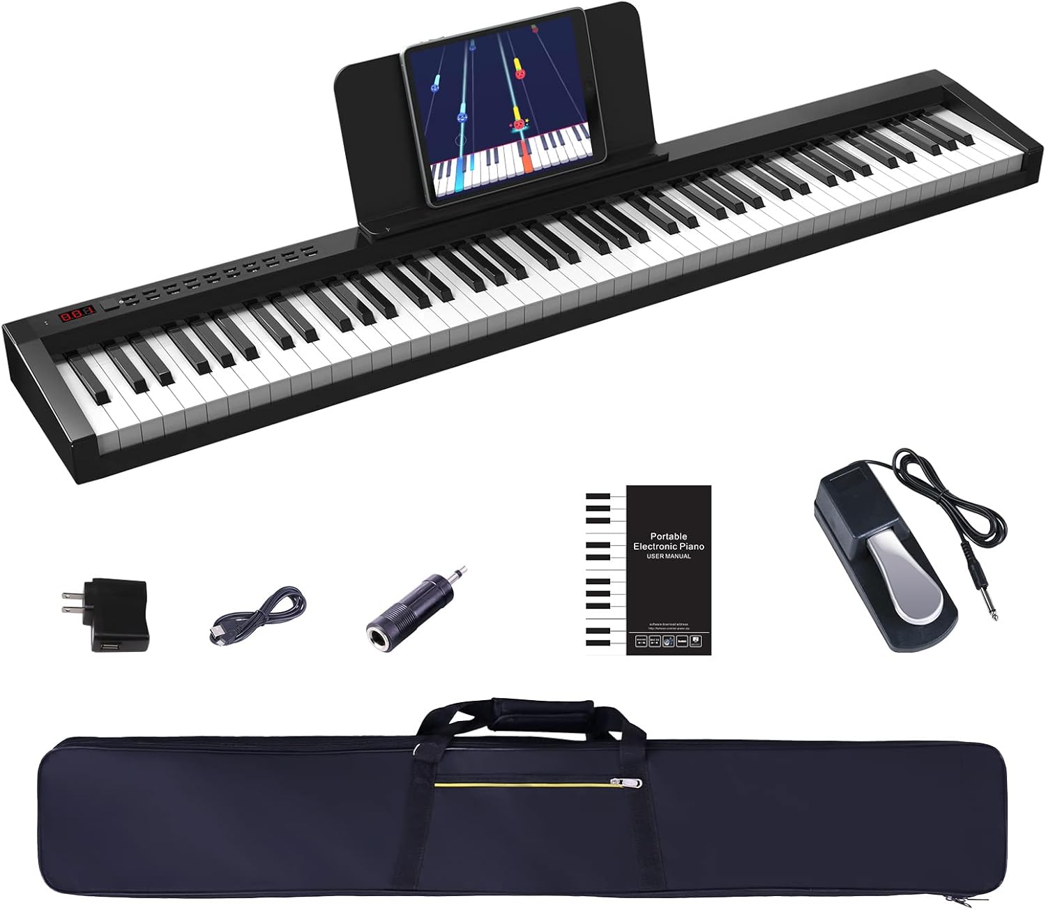 KONIX 88 Keys Piano Keyboard,Upgrade Full Size Semi