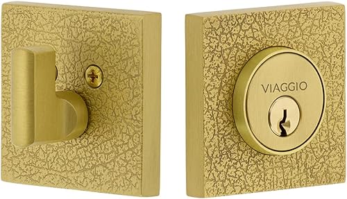 Vista 5 de Viaggio Quadrato Roseta de cuero 2-3/8" Backset Single Cylinder Cerrojo en negro satinado