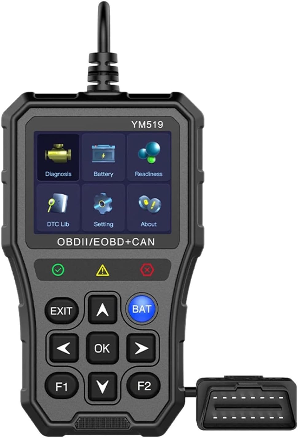 Narzędzie diagnostyczne do samochodów, Skaner kodów usterek Wielojęzyczny system Check Engine Czytnik kodów Narzędzie diagnostyczne samochodu Czytnik kodów OBD2 YM519 Tester akumulatorów Do samochodów