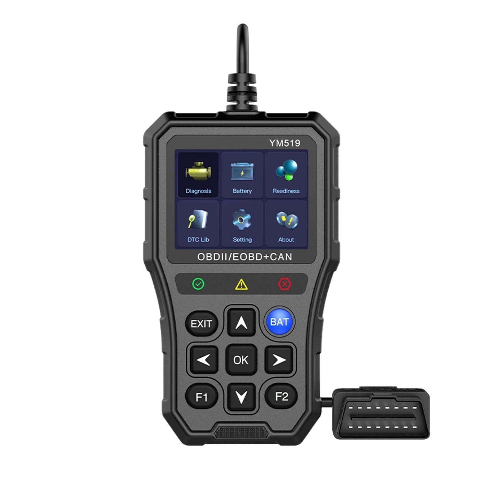 Skaner kodów usterek Wielojęzyczny system Check Engine Czytnik Narzędzie diagnostyczne samochodu OBD2 YM519 Tester akumulatorów,Przyjazny dla użytkownika