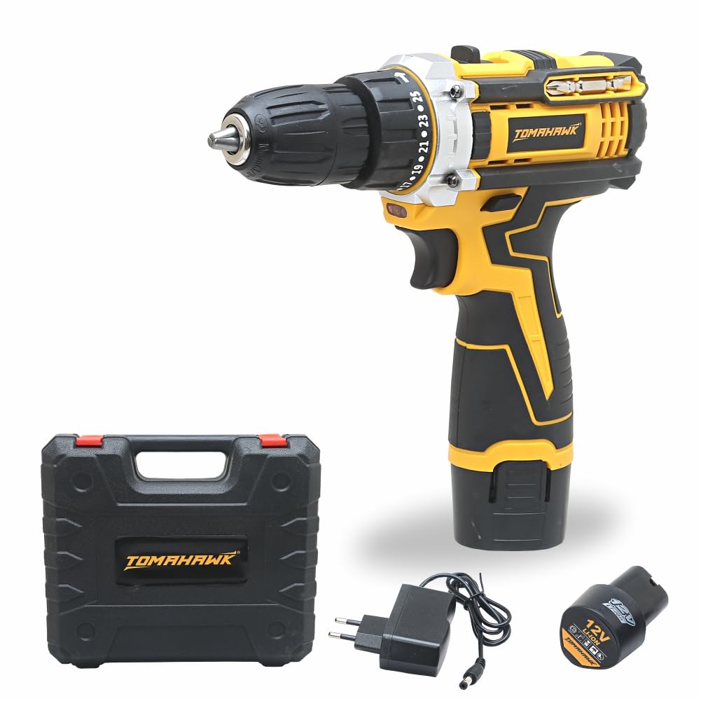 Tomahawk T7400 12v Cordless Screwdriver And Drill Machine 1350rpm