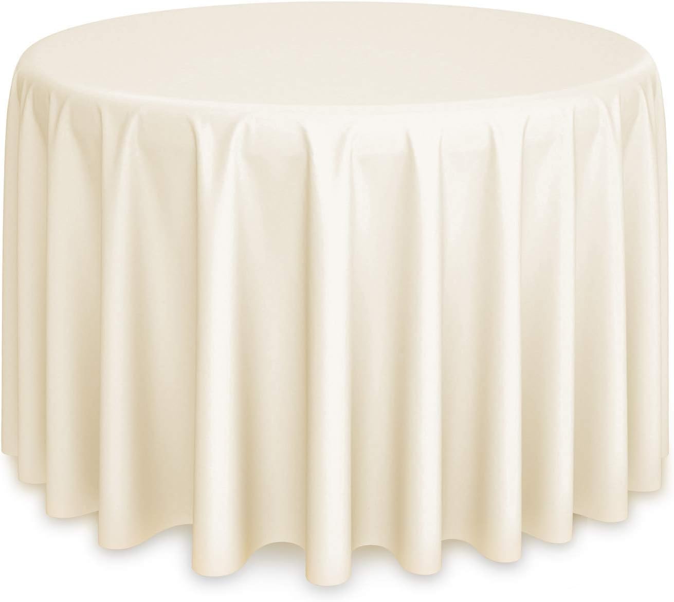 Lann's Linens - 10 Premium 132" Round Tablecloths for Wedding/Banquet/Restaurant - Polyester Fabric Table Cloths - Ivory