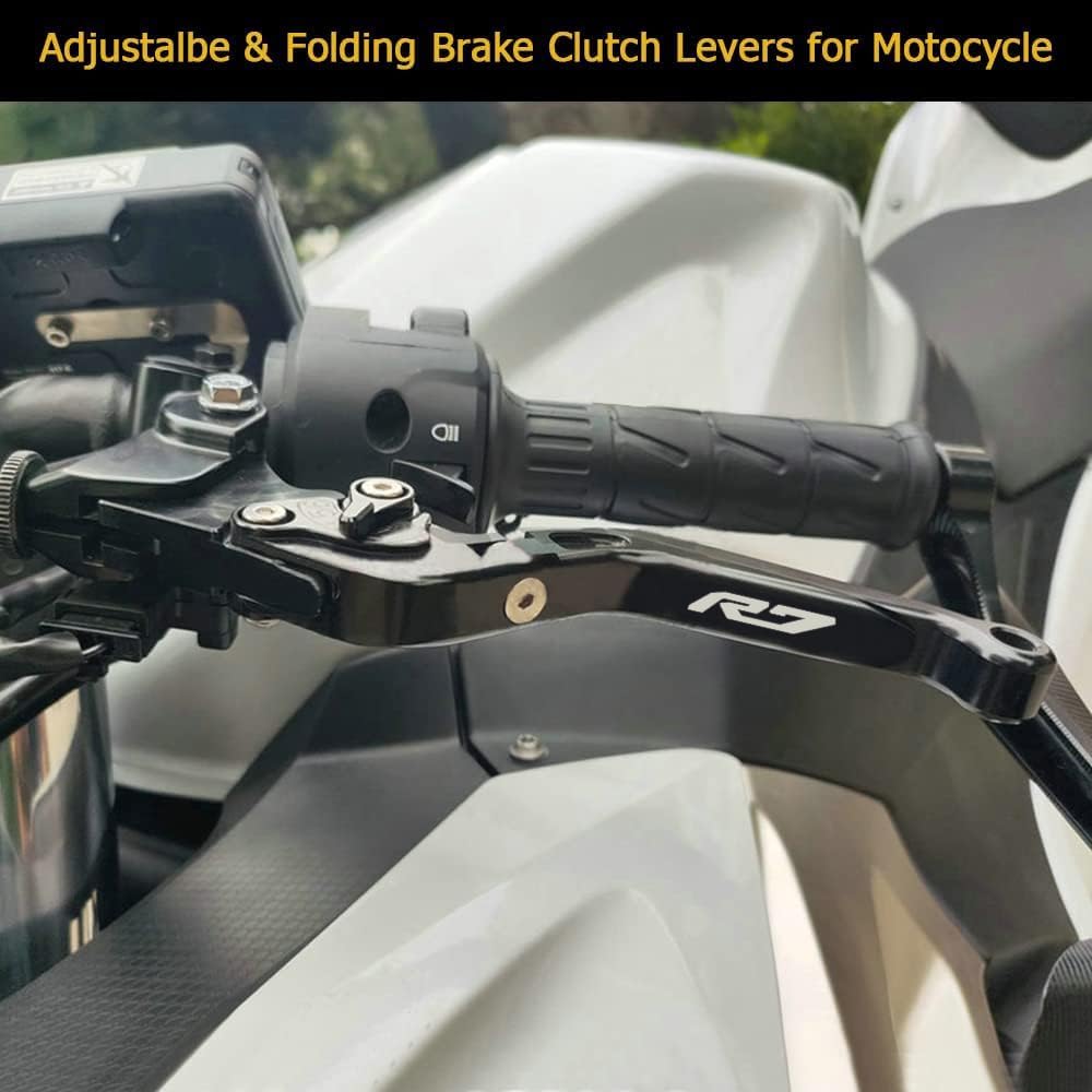 Motorcycle Brake and Clutch Levers Modified Parts Compatible with R7 YZF-R7 2025 2024 Accessories Adjustable Foldable Extendable Handle Brake Lever