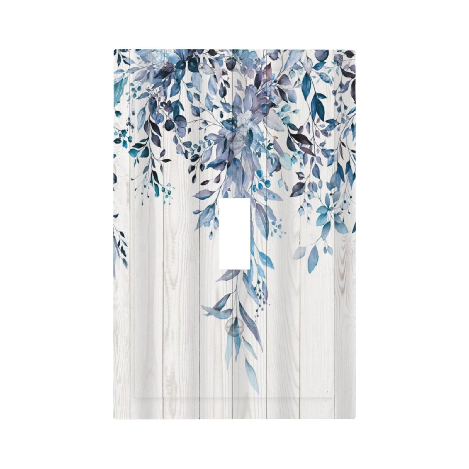 Cache-interrupteur 1 interrupteur à bascule bleu vintage feuilles aquarelle