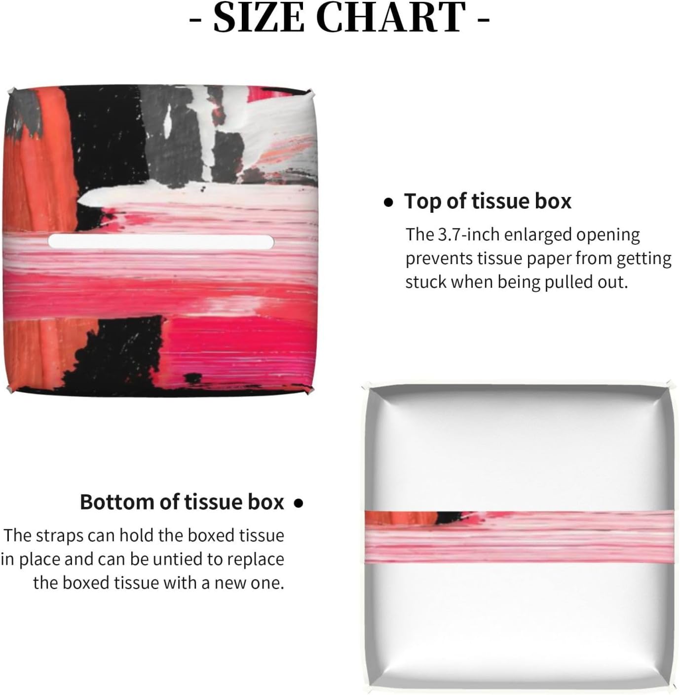 Abstract Brushstroke Artwork Painting Texture Square Tissue Box image 5